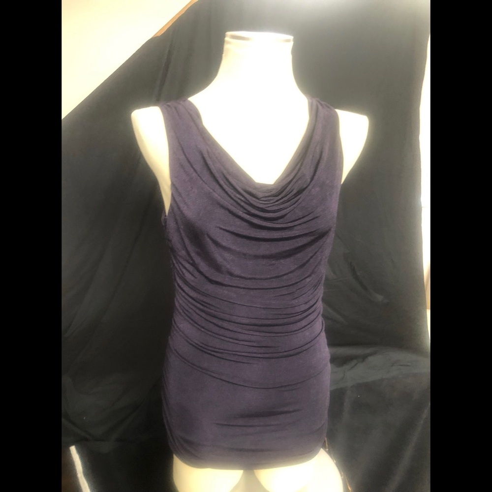 Elegant Apt 9 Dark Violet Ruched Sleeveless Tank Top